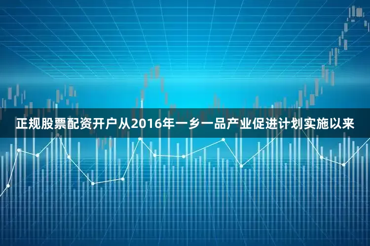 正规股票配资开户从2016年一乡一品产业促进计划实施以来